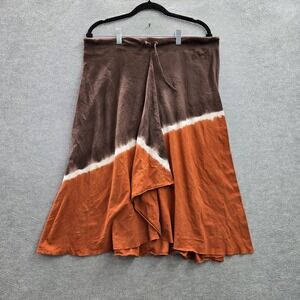 Prana Brown and Orange Tie-Dye Skirt